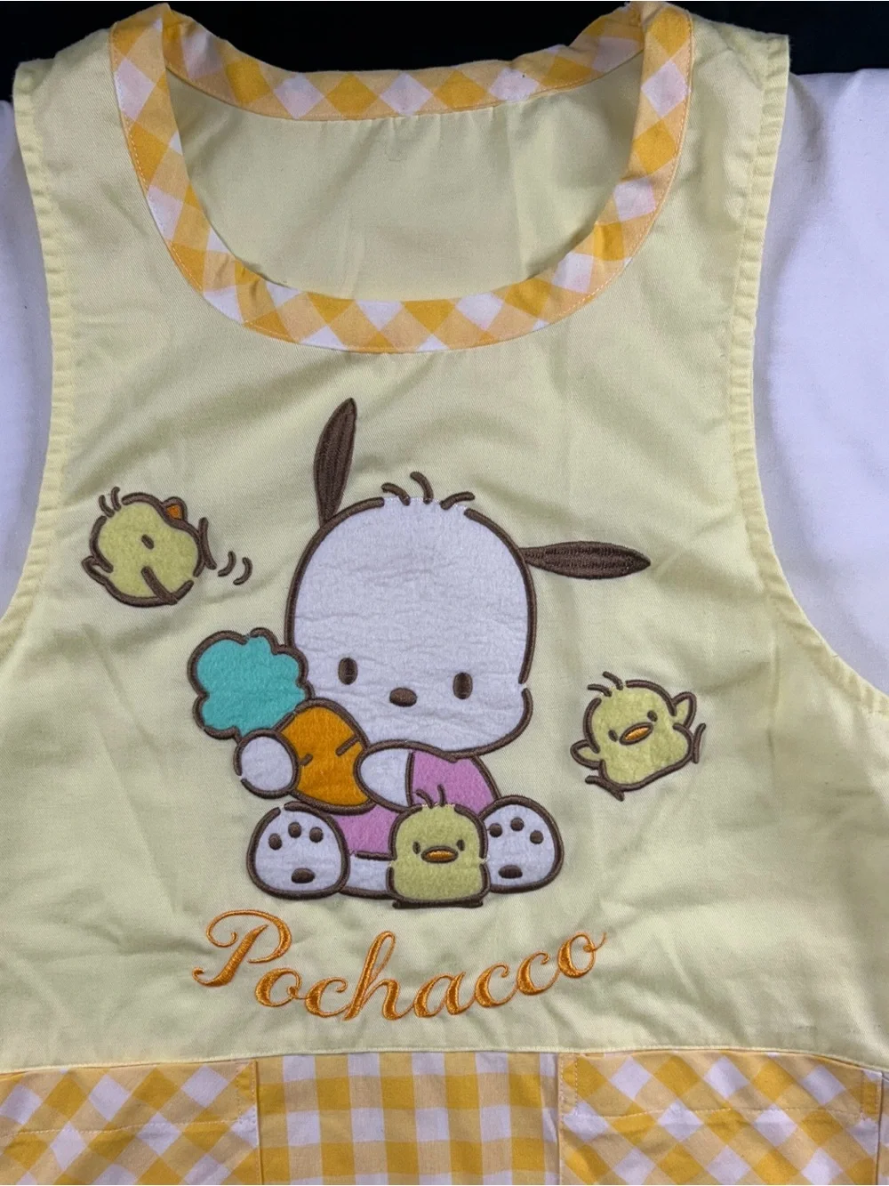 Sanrio Pochacco 319341 Yellow Gingham Tunic Apron